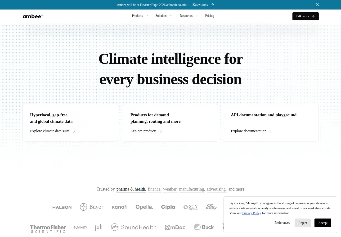 Captured homepage of getambee.com in the current scan