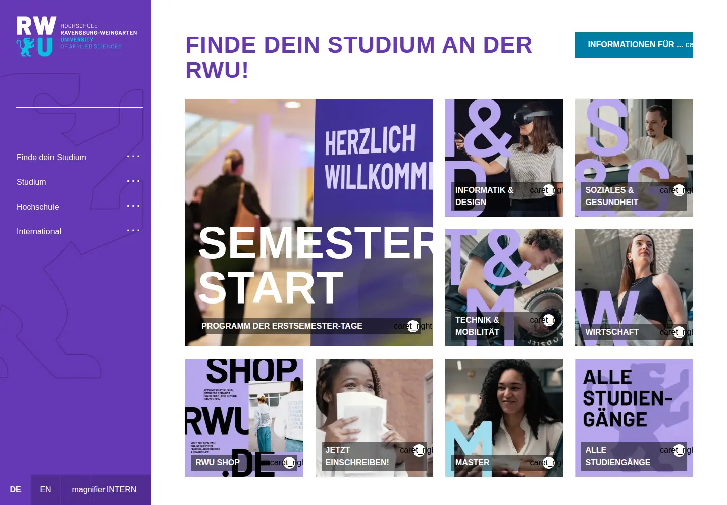 Screenshot of rwu.de