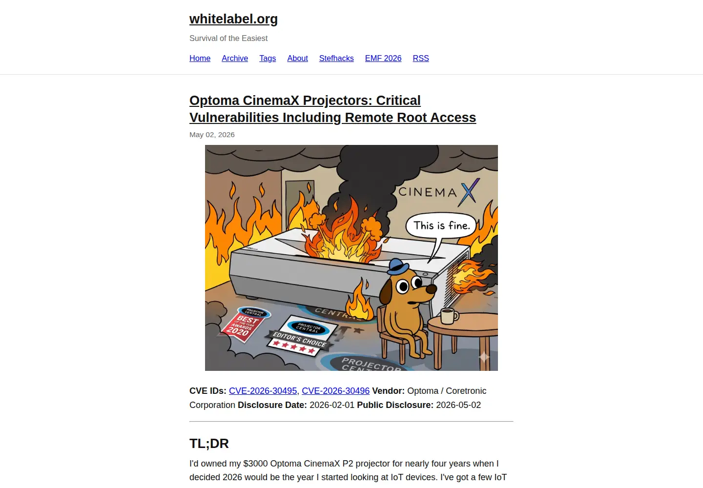 Captured homepage of whitelabel.org in the current scan
