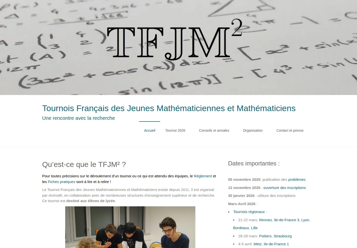 Screenshot of tfjm.org