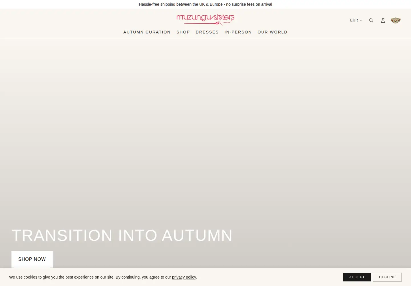 Screenshot of muzungusisters.com