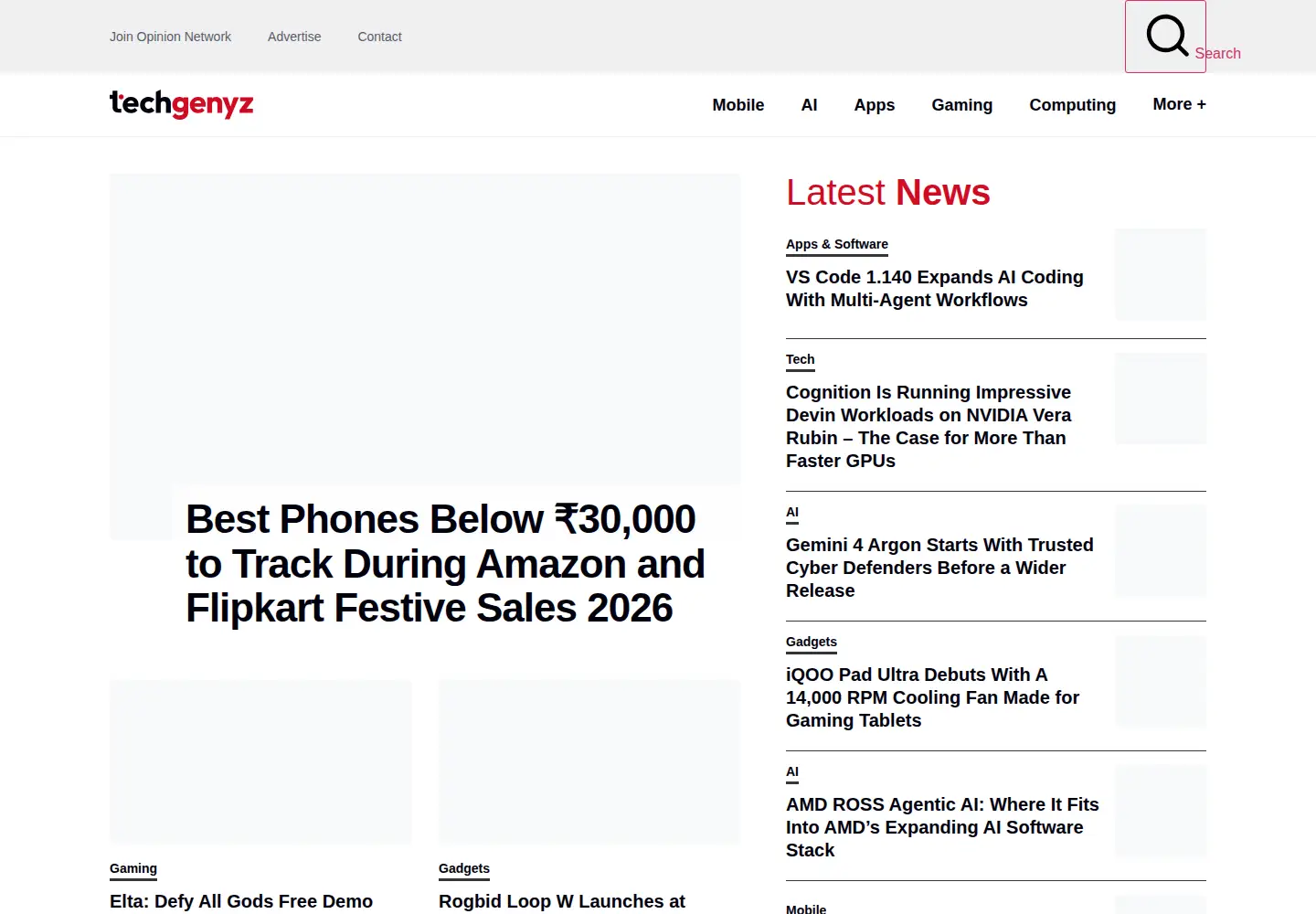 Screenshot of techgenyz.com