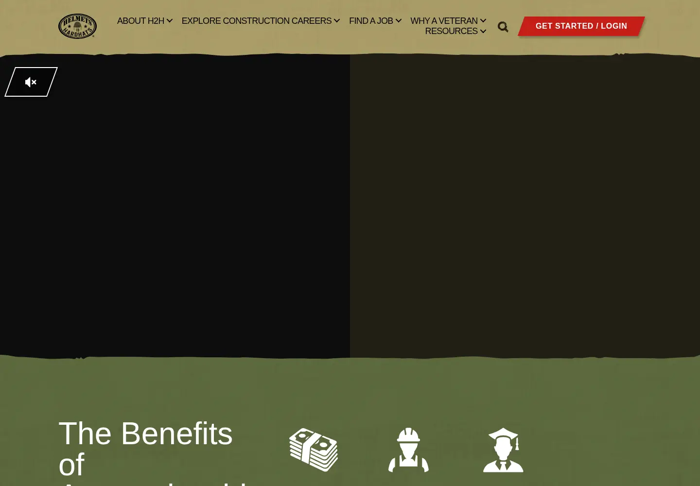 Captured homepage of helmetstohardhats.org in the current scan