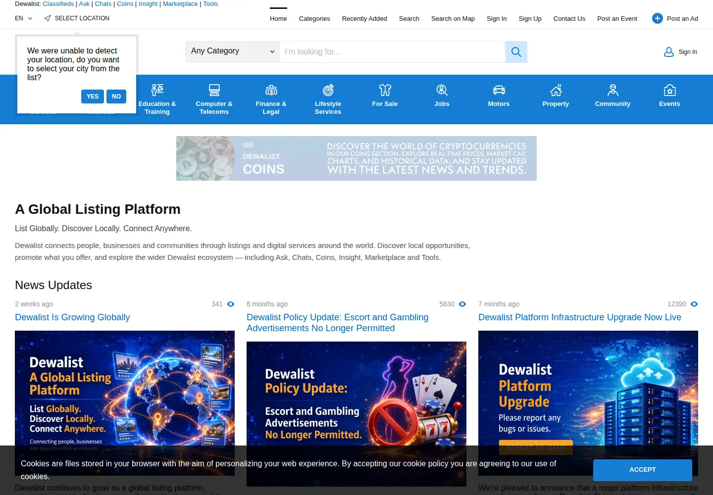 Screenshot of dewalist.com