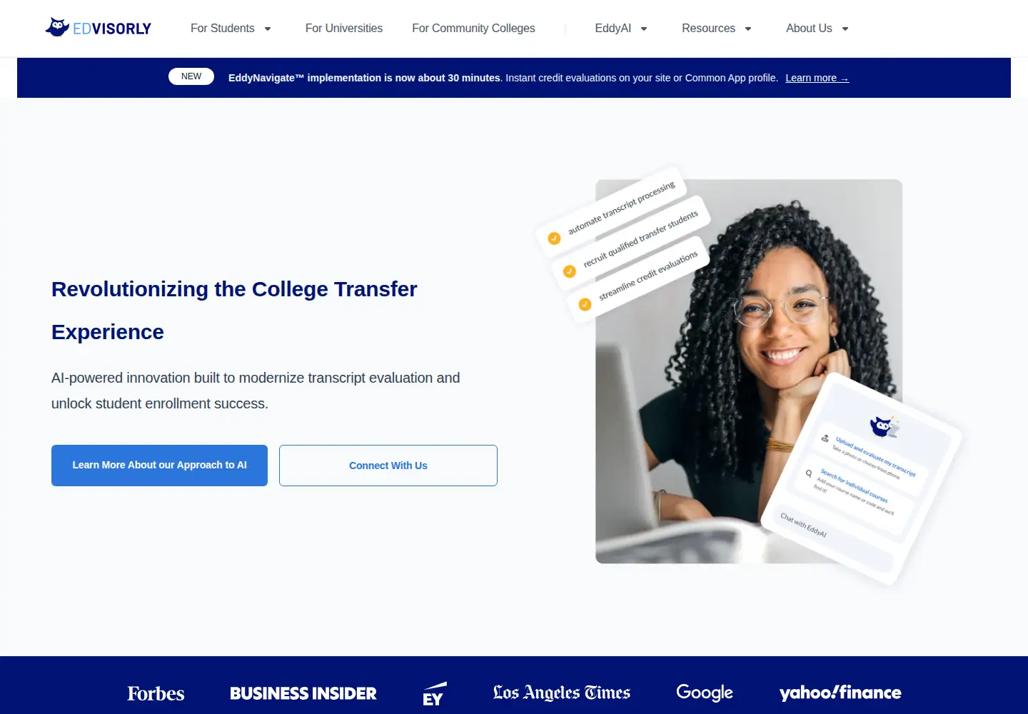Screenshot of edvisorly.com