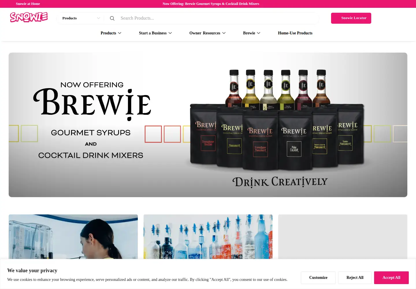 Screenshot of snowie.com