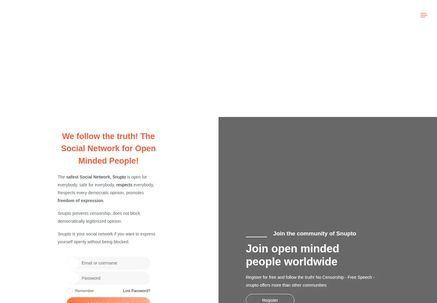 Screenshot of snupto.com