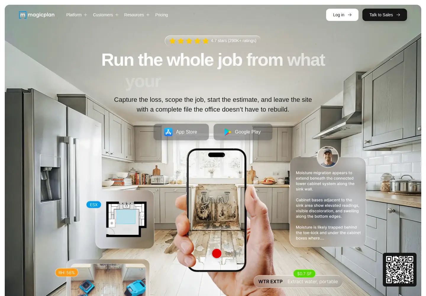 Captured homepage of magicplan.app in the current scan