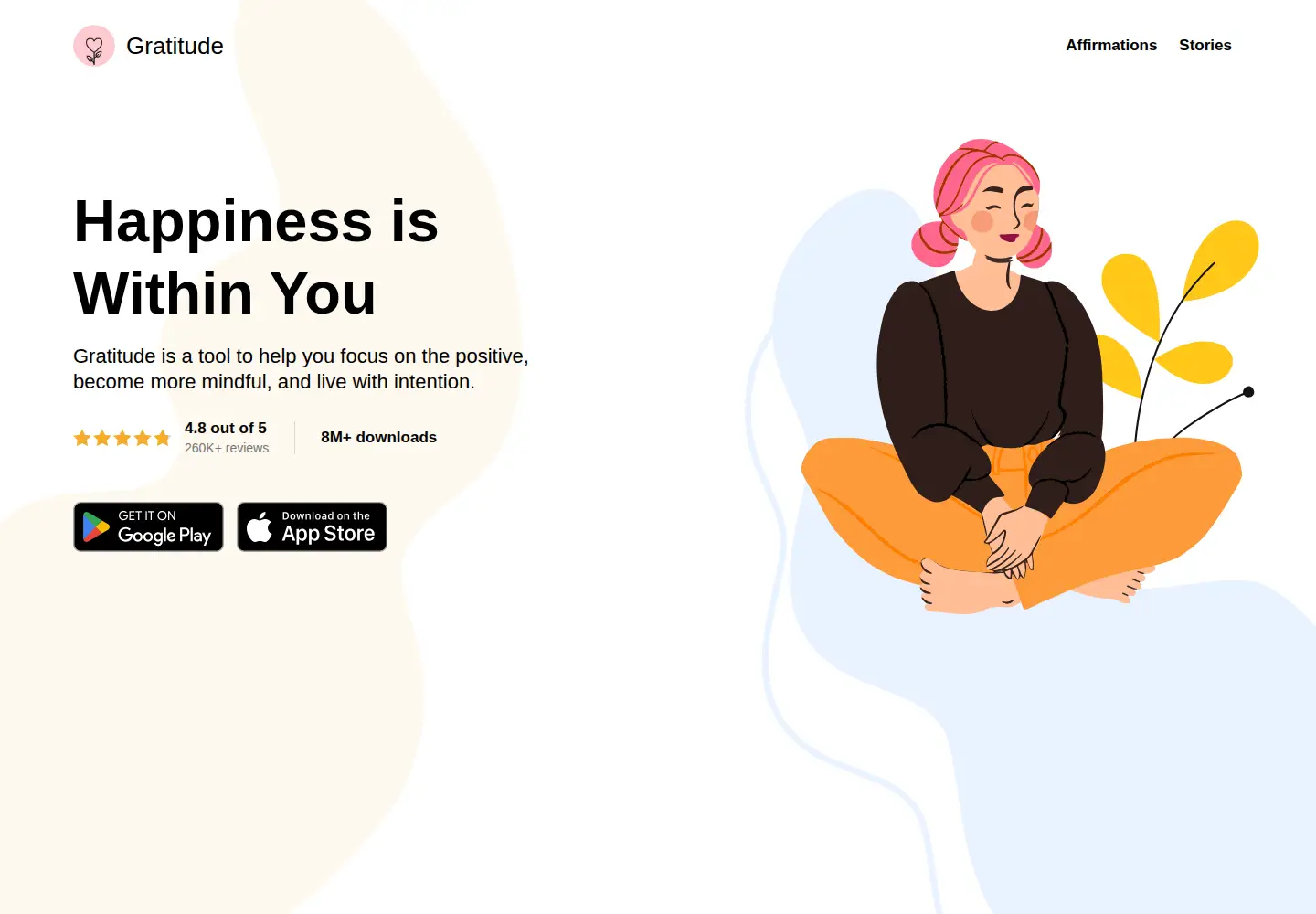 Screenshot of gratefulness.me