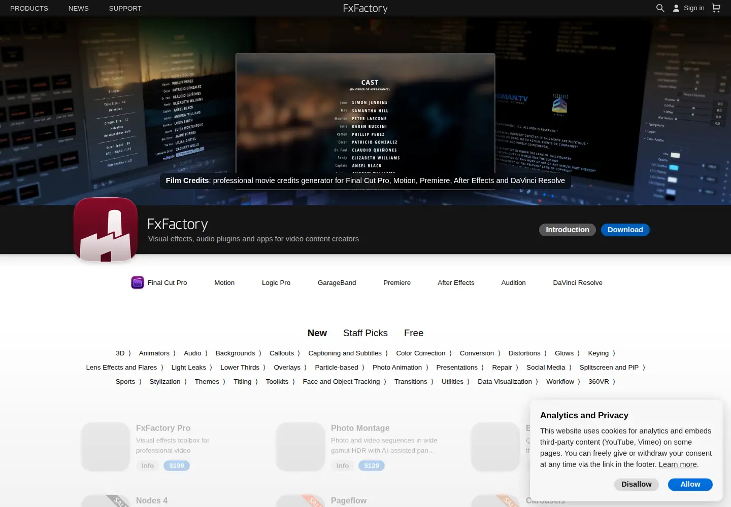 Screenshot of fxfactory.com