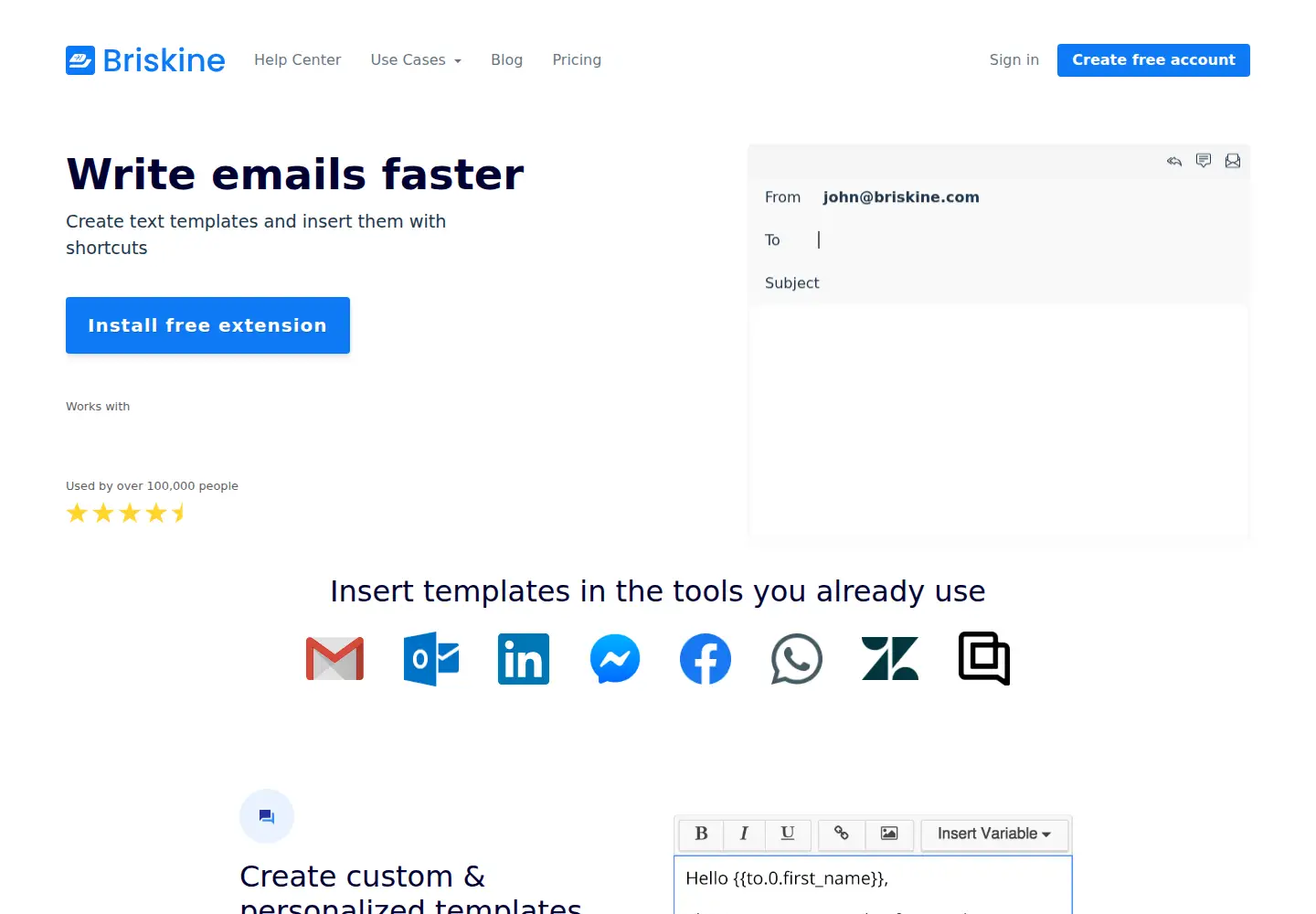 Screenshot of briskine.com