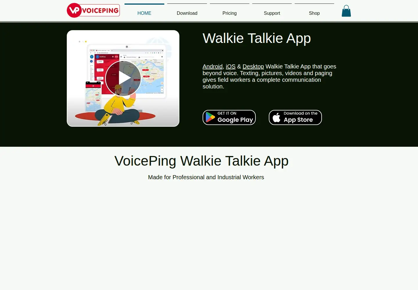 Screenshot of voicepingapp.com