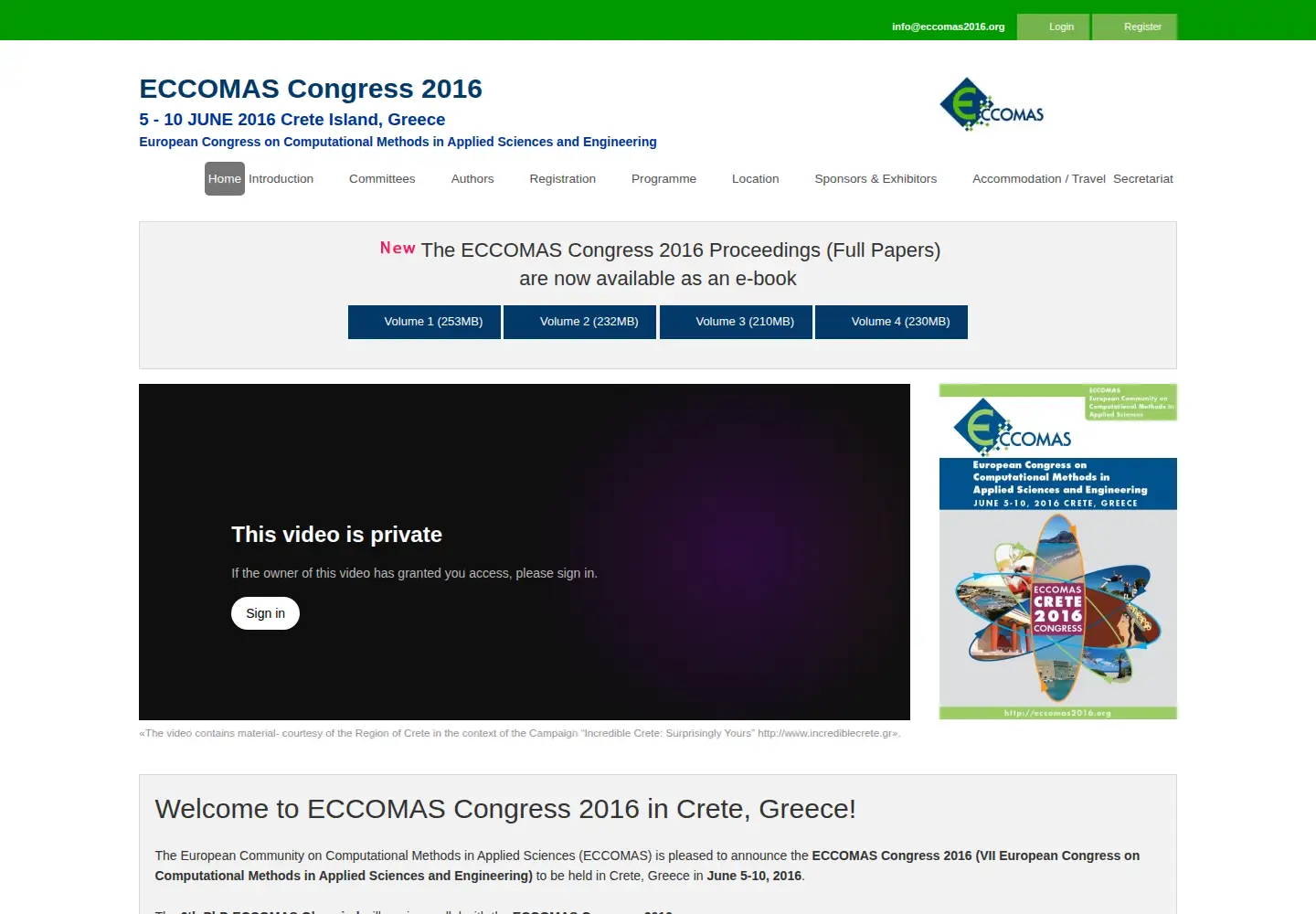Screenshot of eccomas2016.org