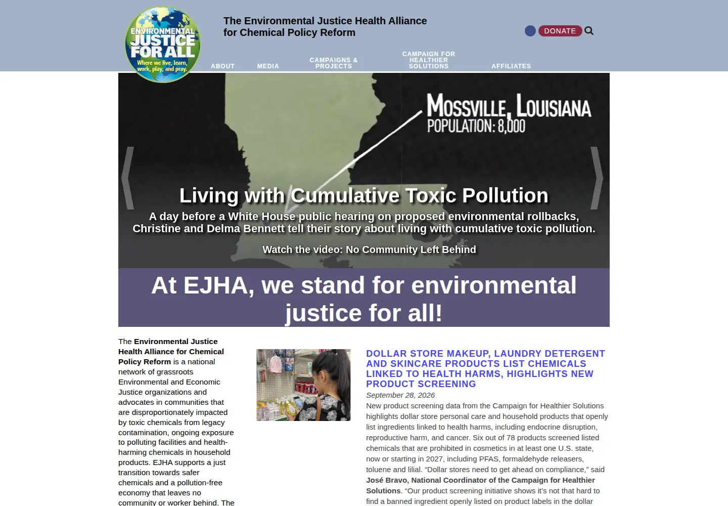 Screenshot of ej4all.org