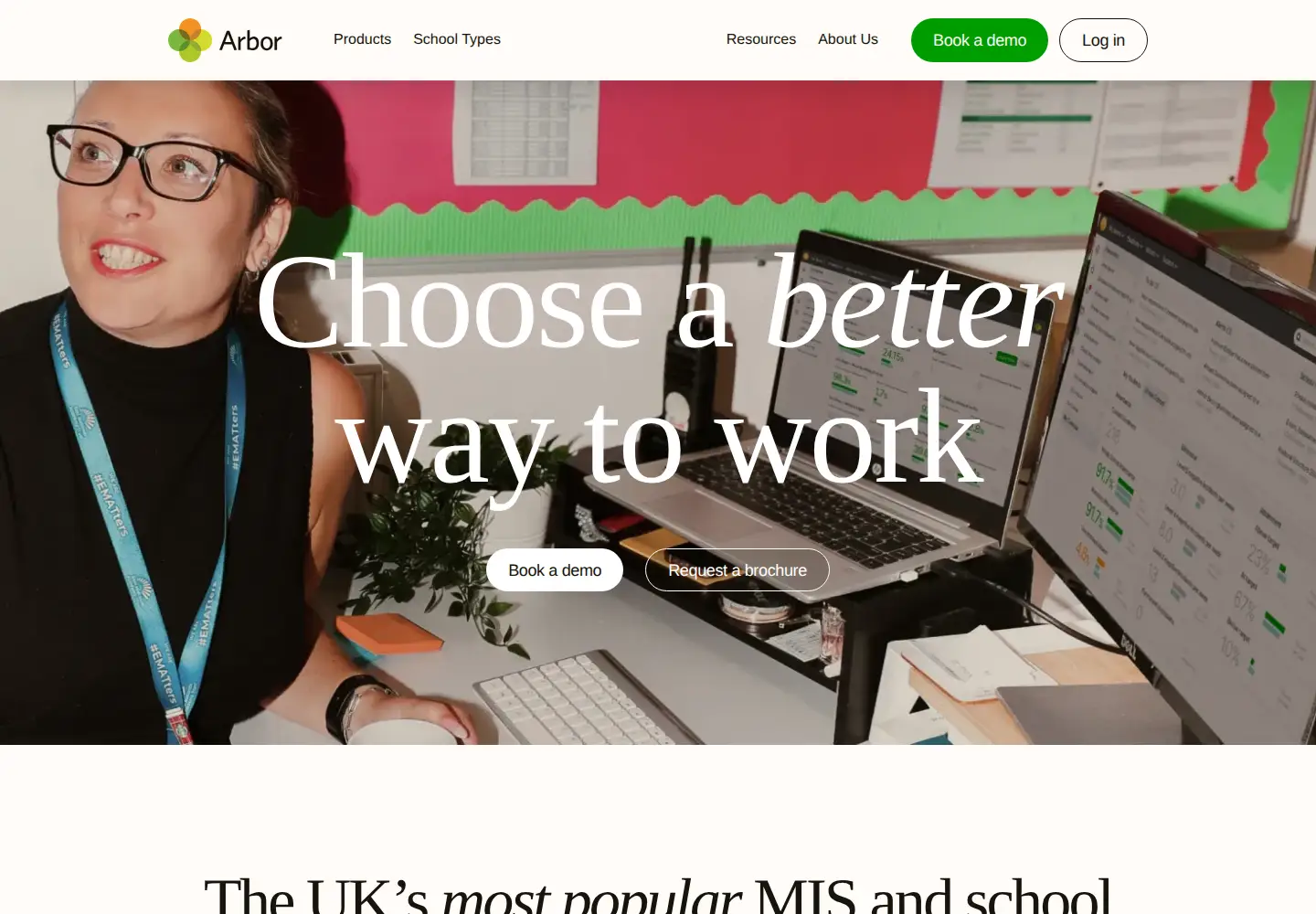 Captured homepage of arbor-education.com in the current scan