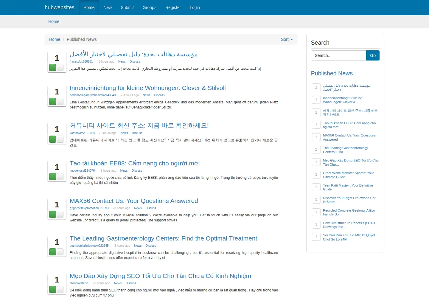 Screenshot of hubwebsites.com