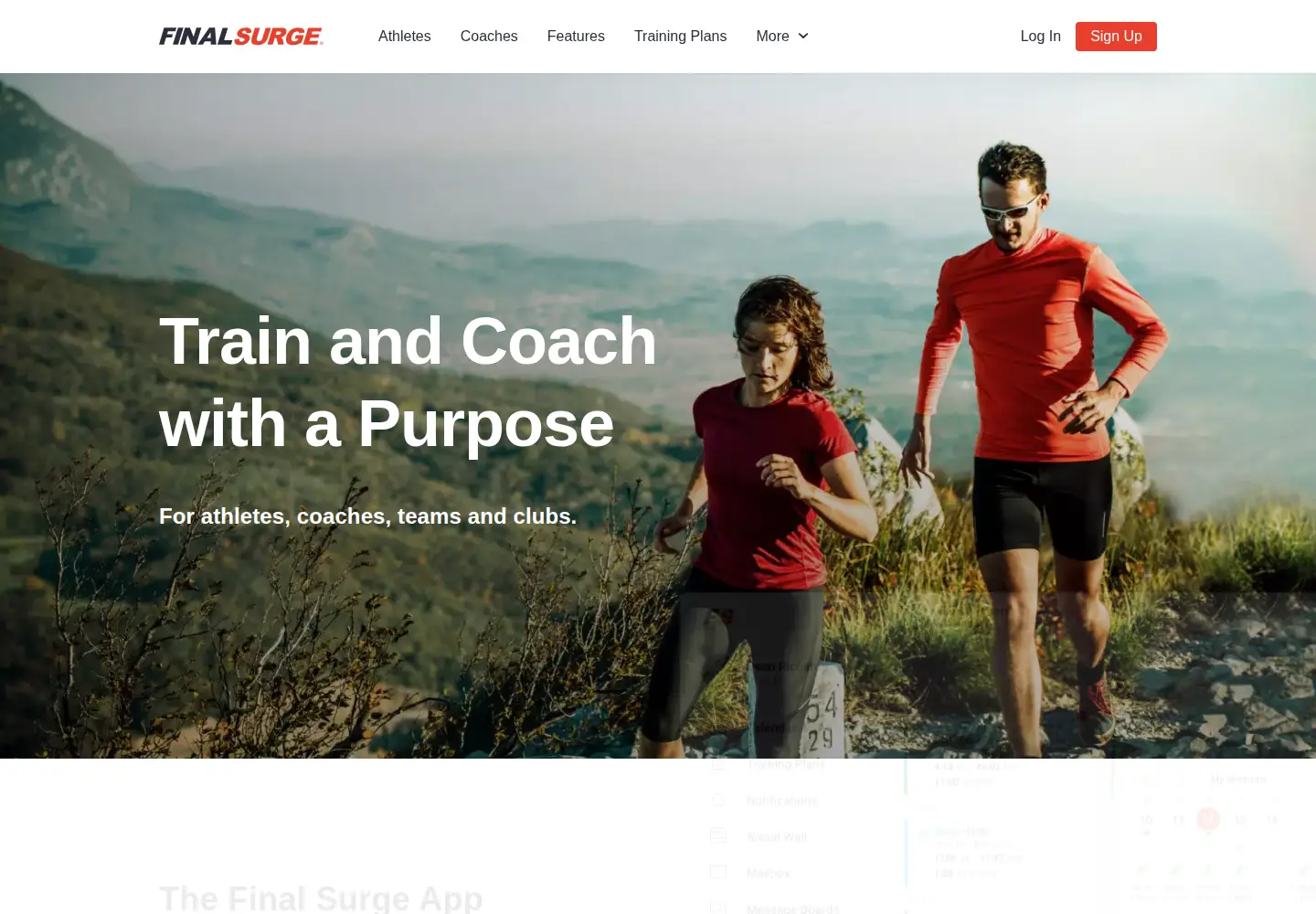 Captured homepage of finalsurge.com in the current scan