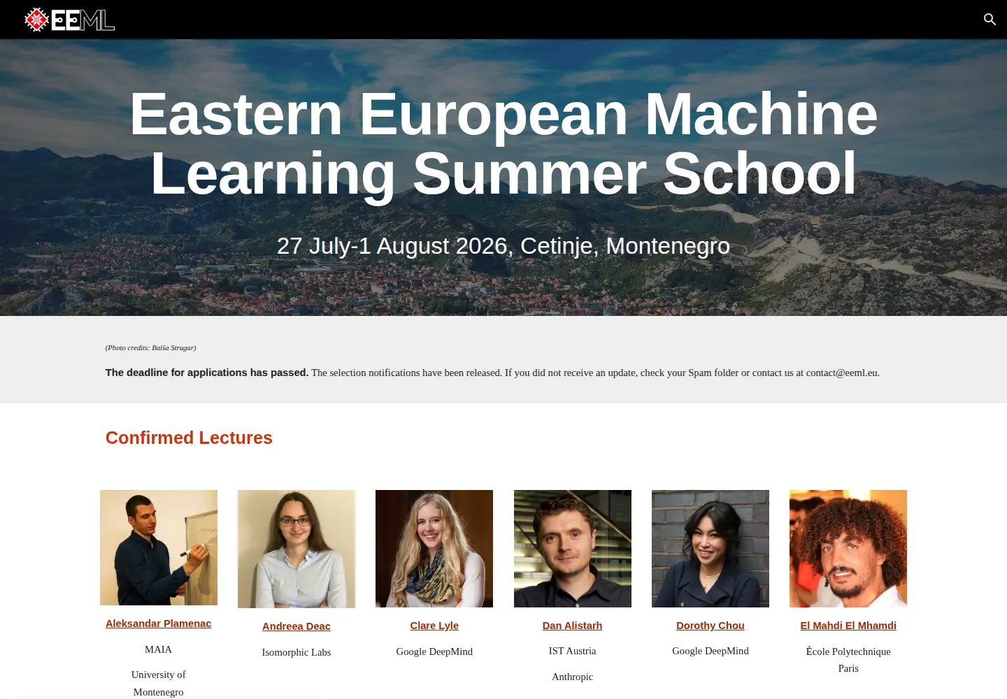 Captured homepage of eeml.eu in the current scan