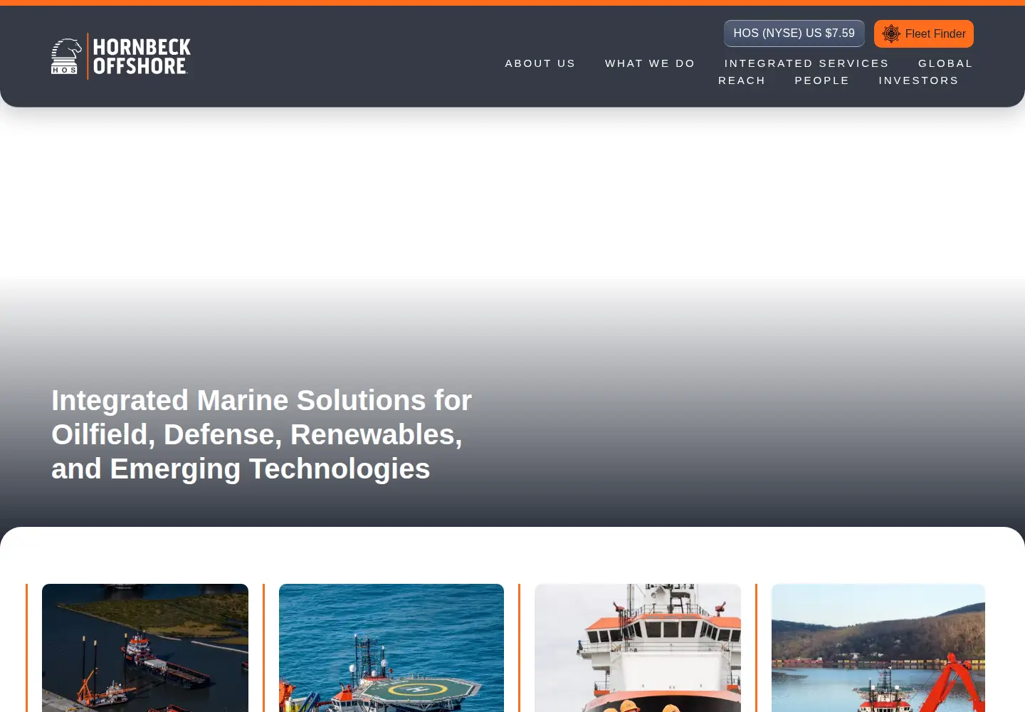 Screenshot of hornbeckoffshore.com