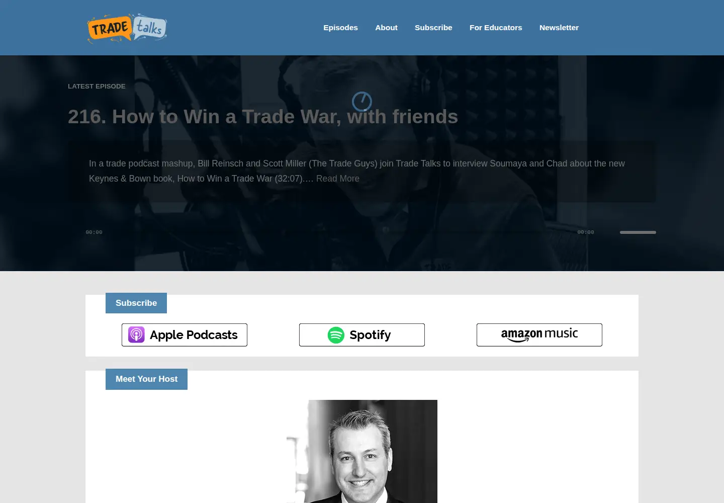 Captured homepage of tradetalkspodcast.com in the current scan