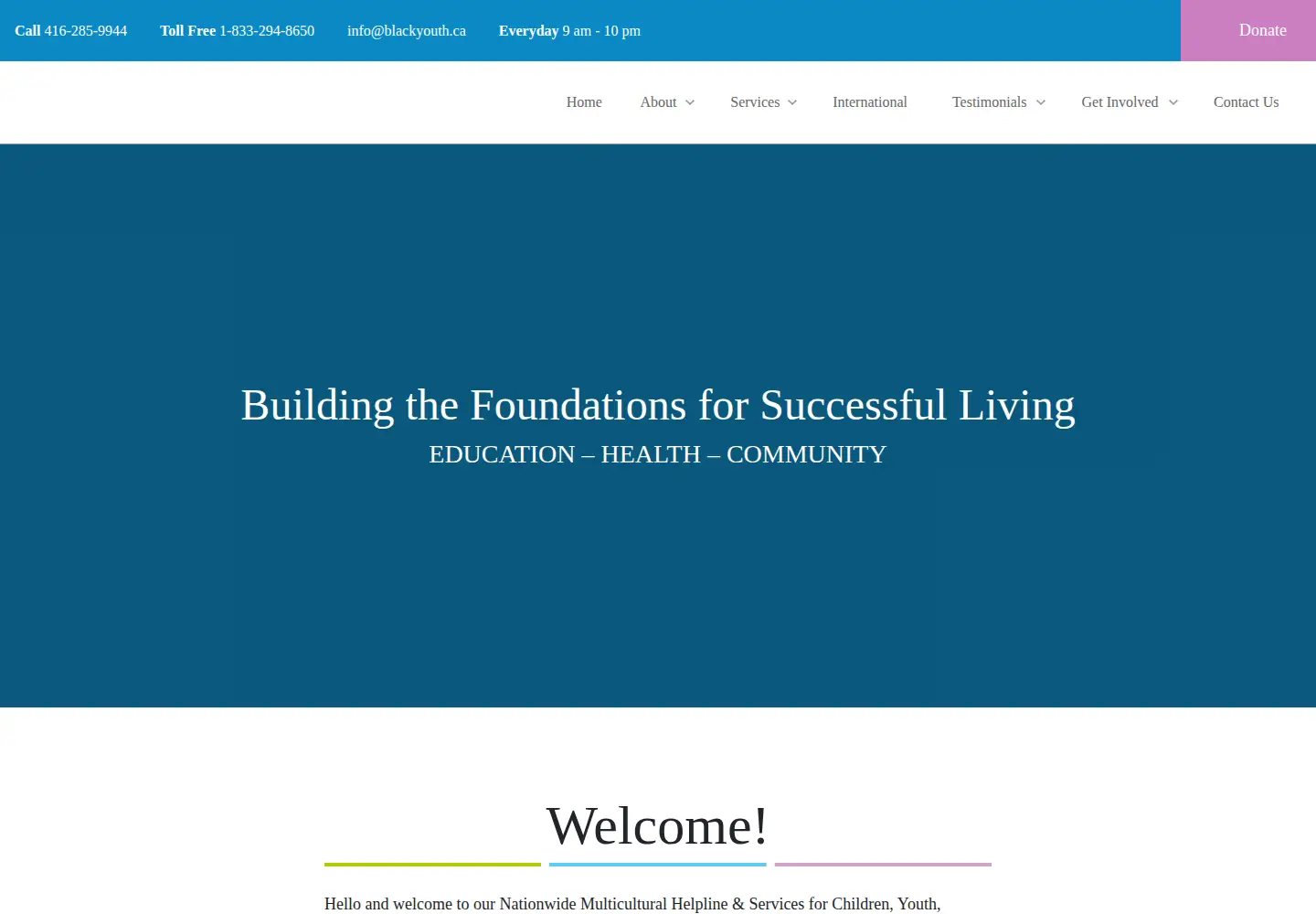 Captured homepage of blackyouth.ca in the current scan