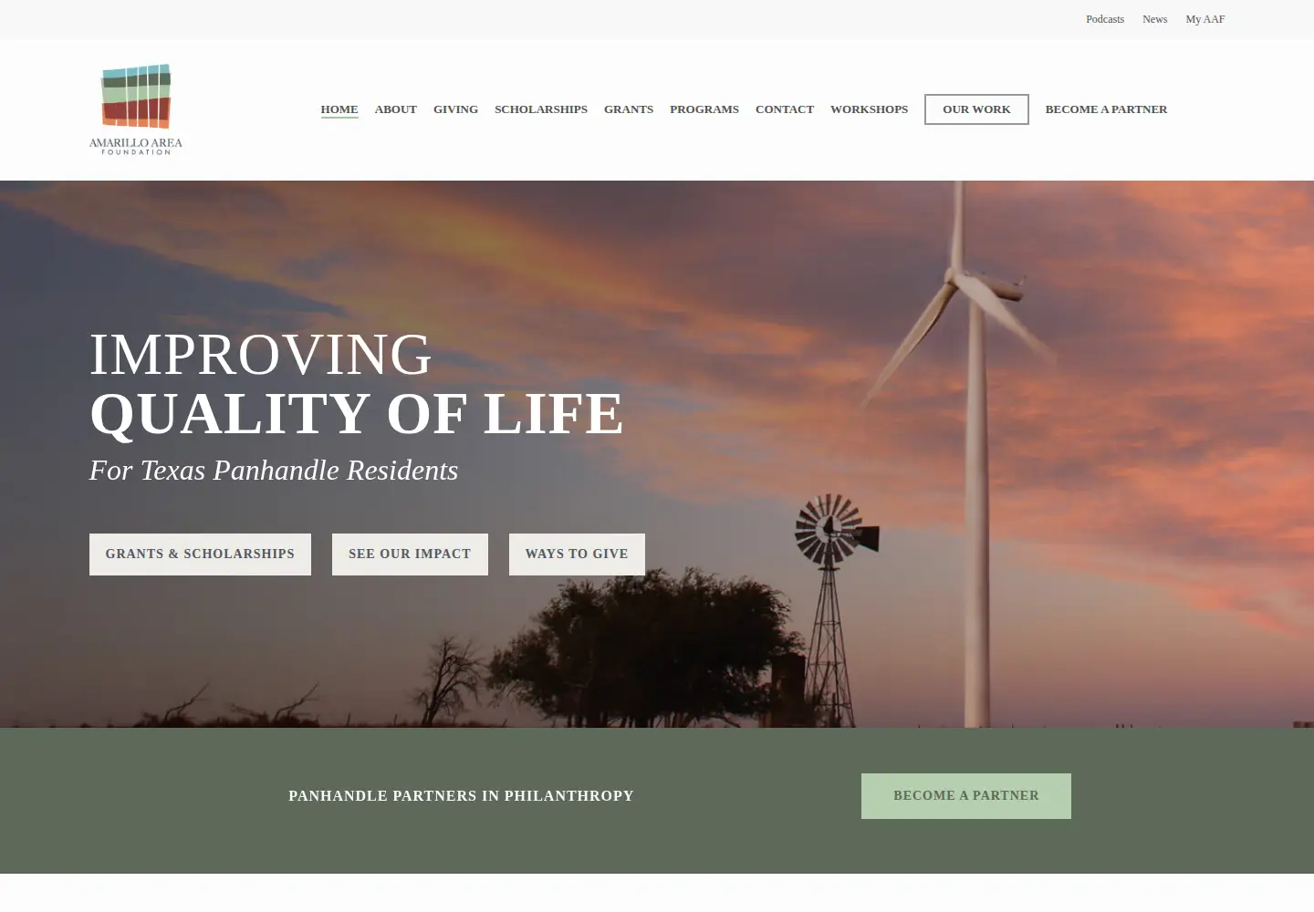 Screenshot of amarilloareafoundation.org