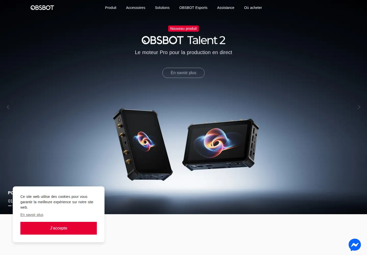 Captured homepage of obsbot.com in the current scan