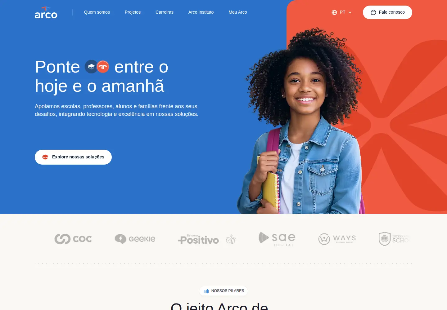 Captured homepage of arcoeducacao.com.br in the current scan
