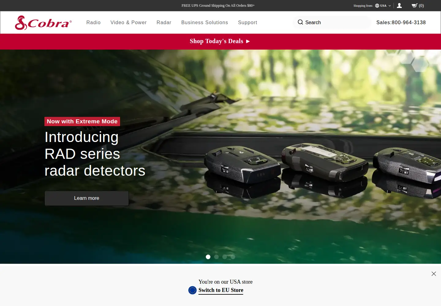 Screenshot of cobra.com