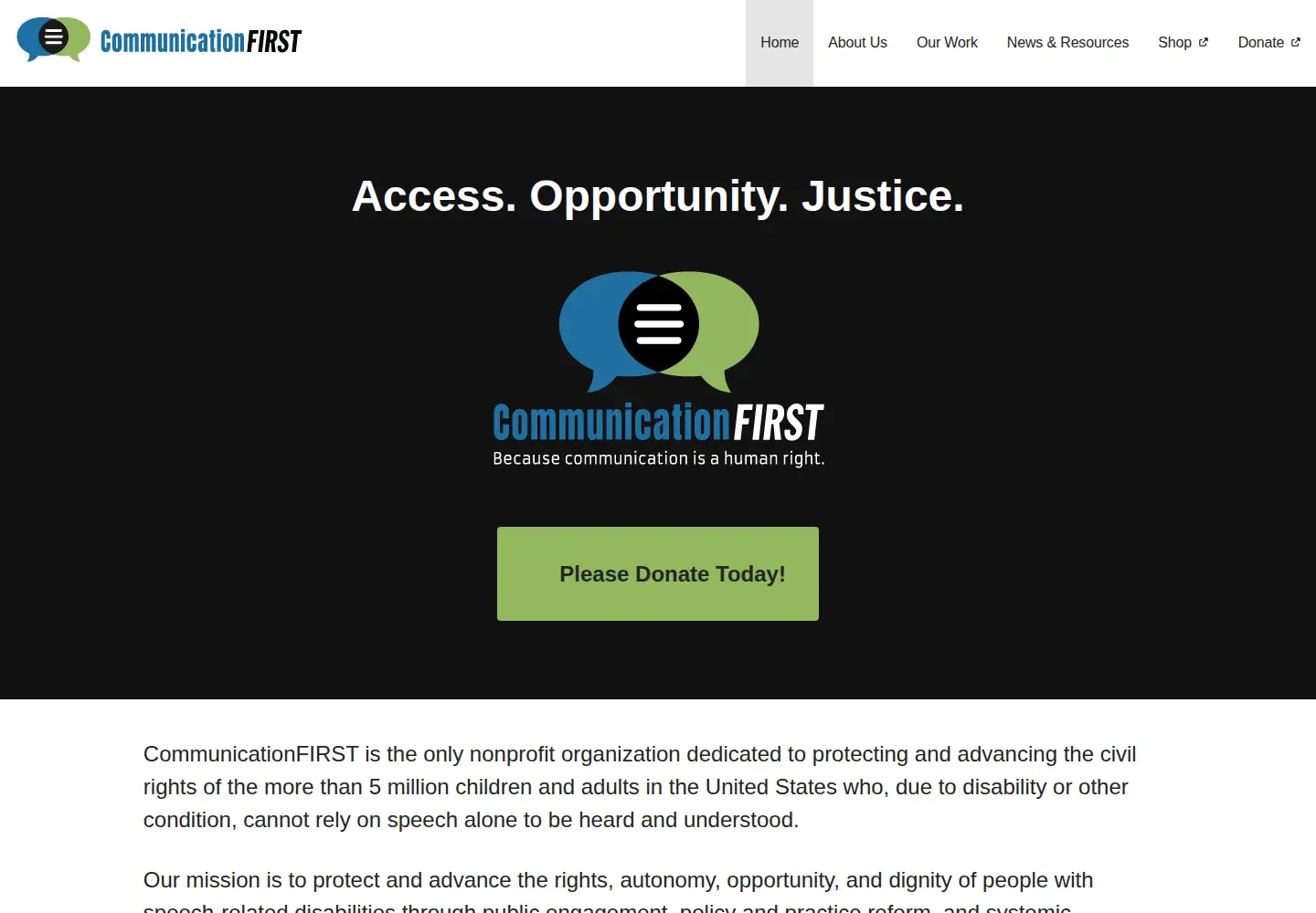 Screenshot of communicationfirst.org