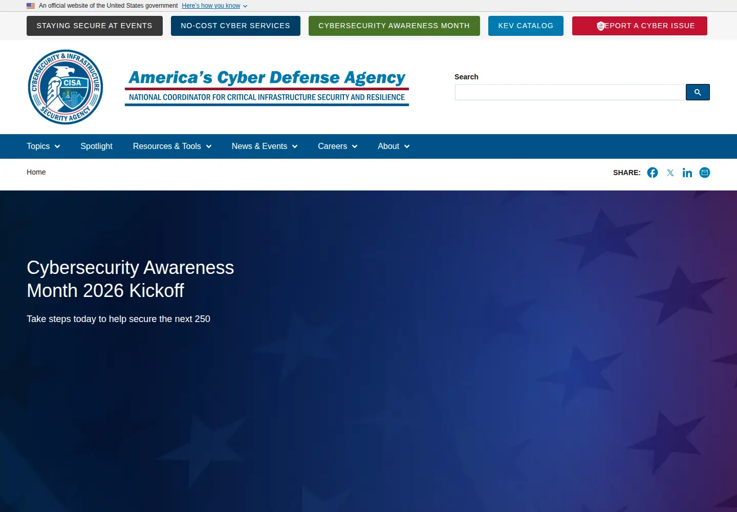 Screenshot of cyber.gov