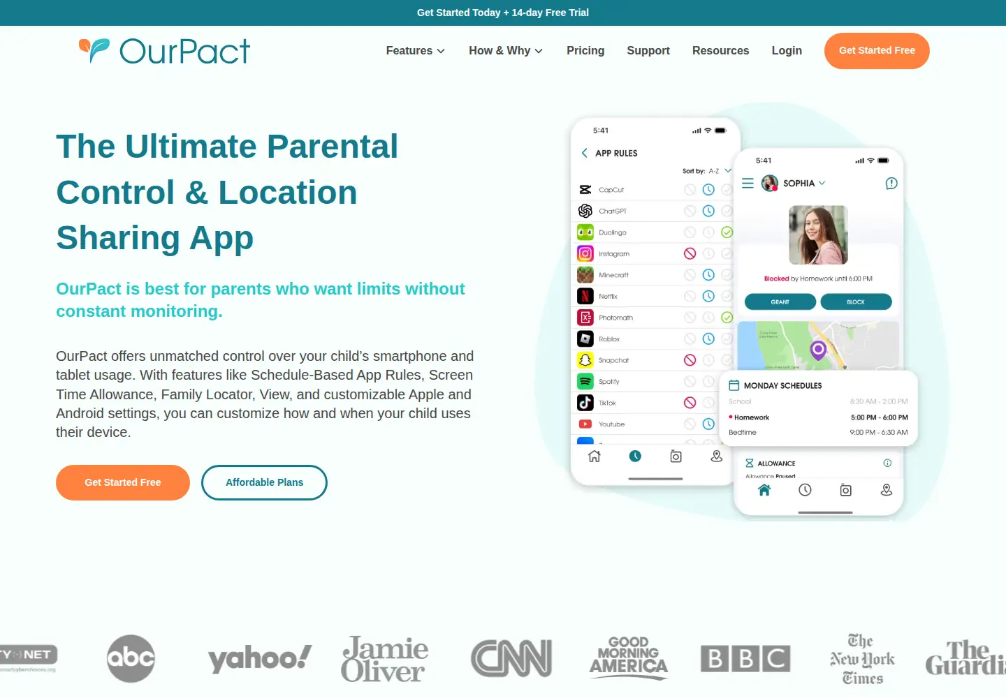 Screenshot of ourpact.com