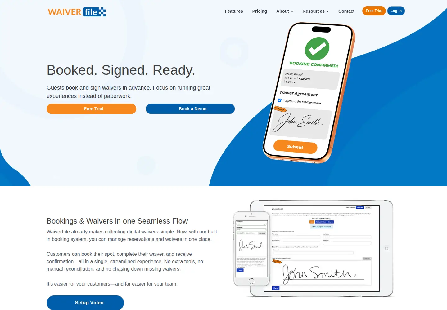 Screenshot of waiverfile.com