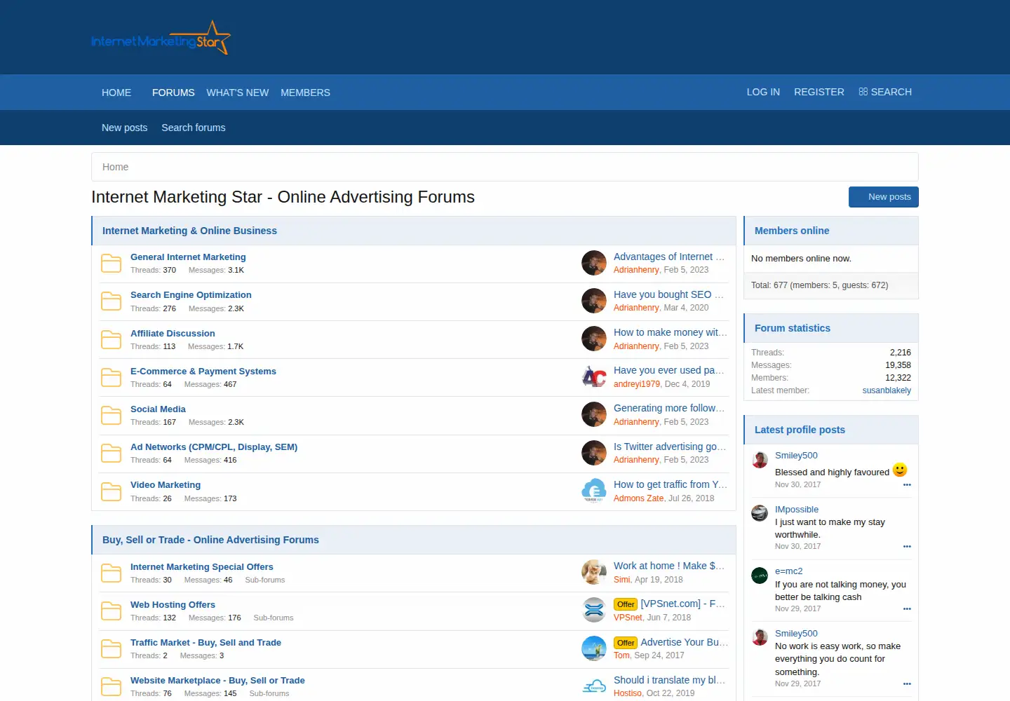 Screenshot of internetmarketingstar.com