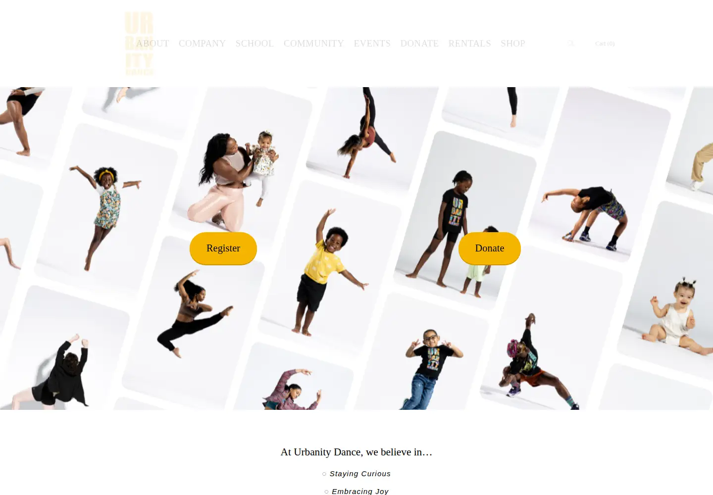 Captured homepage of urbanitydance.org in the current scan