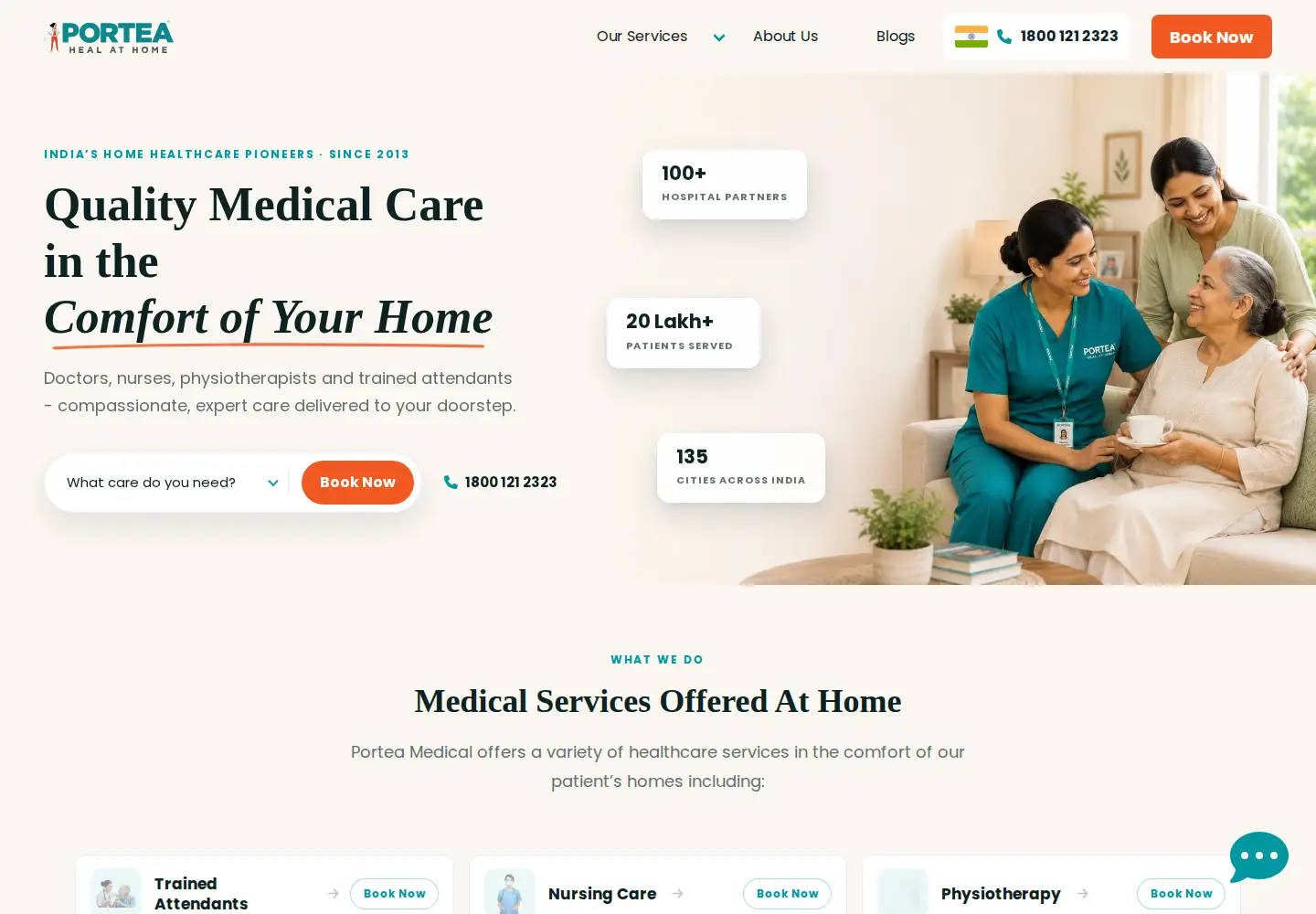 Screenshot of portea.com
