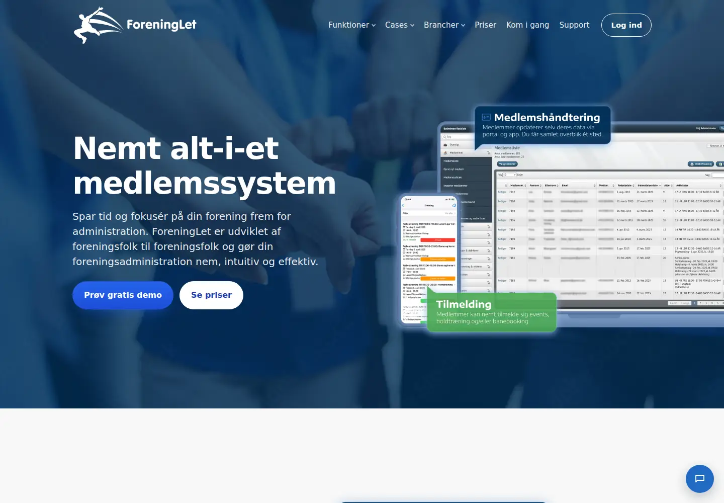 Screenshot of foreninglet.dk