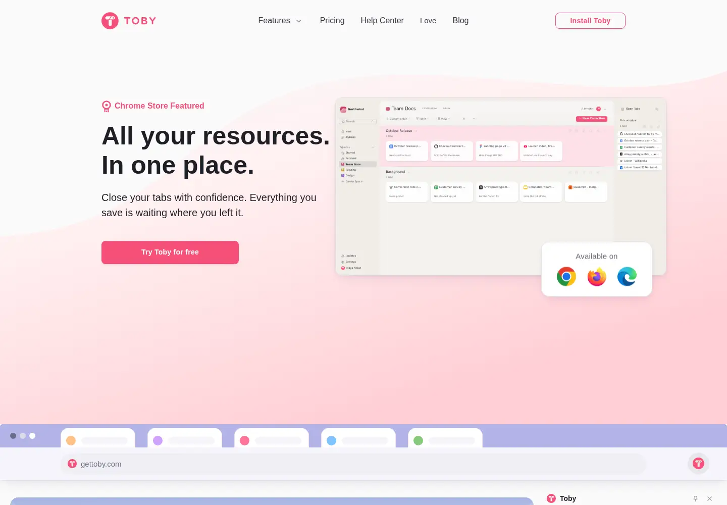 Screenshot of gettoby.com