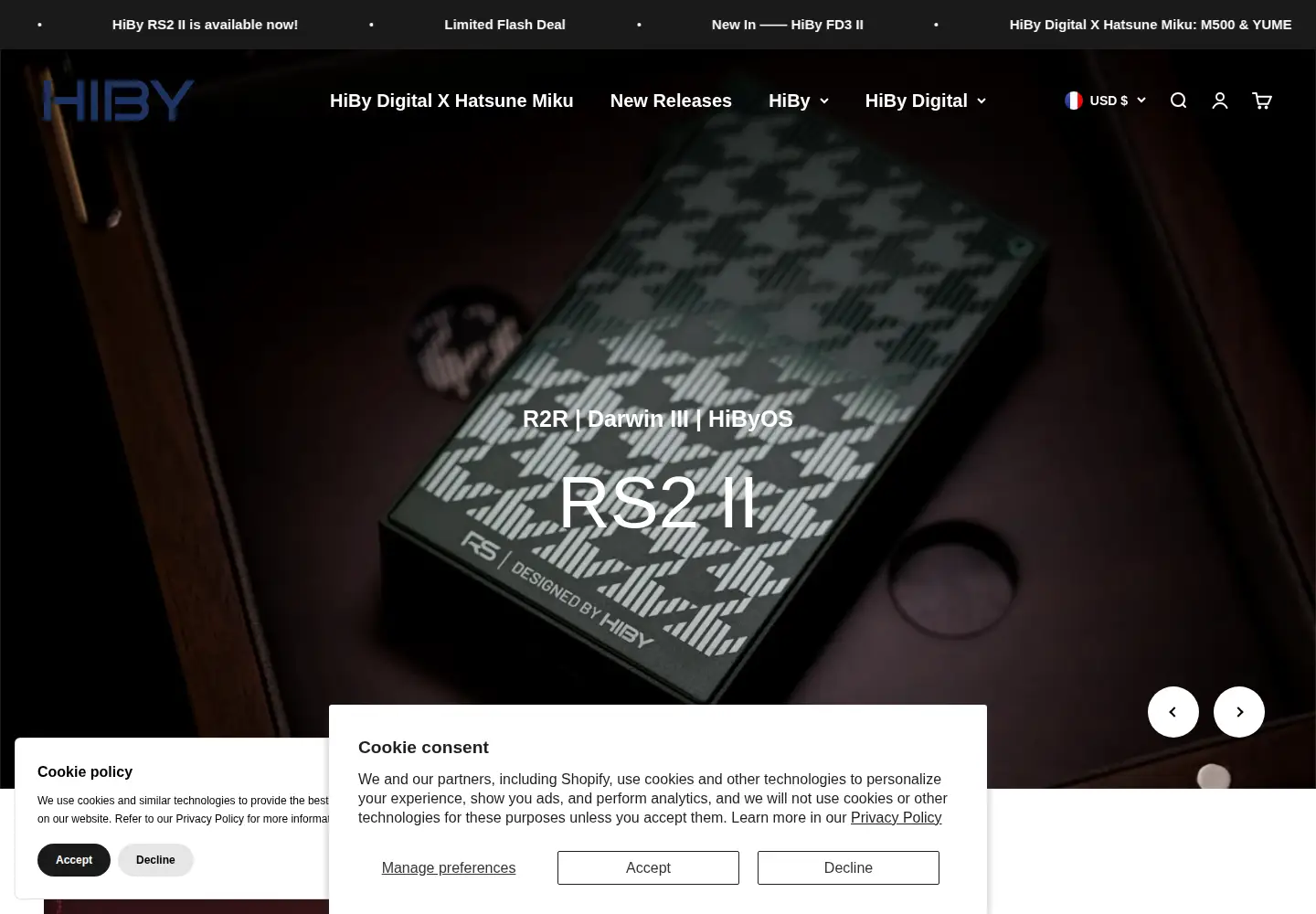 Screenshot of hiby.com