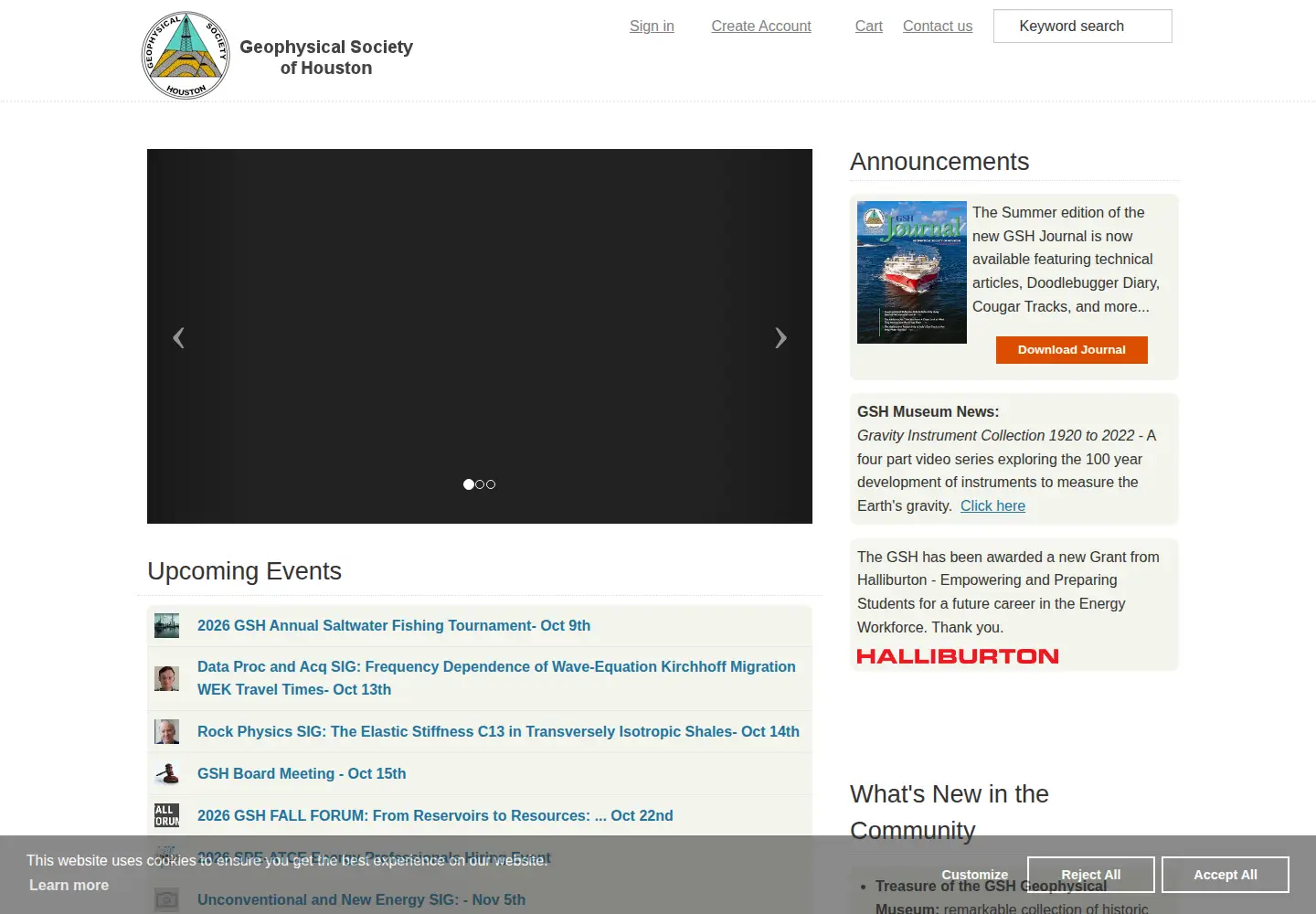 Captured homepage of gshtx.org in the current scan
