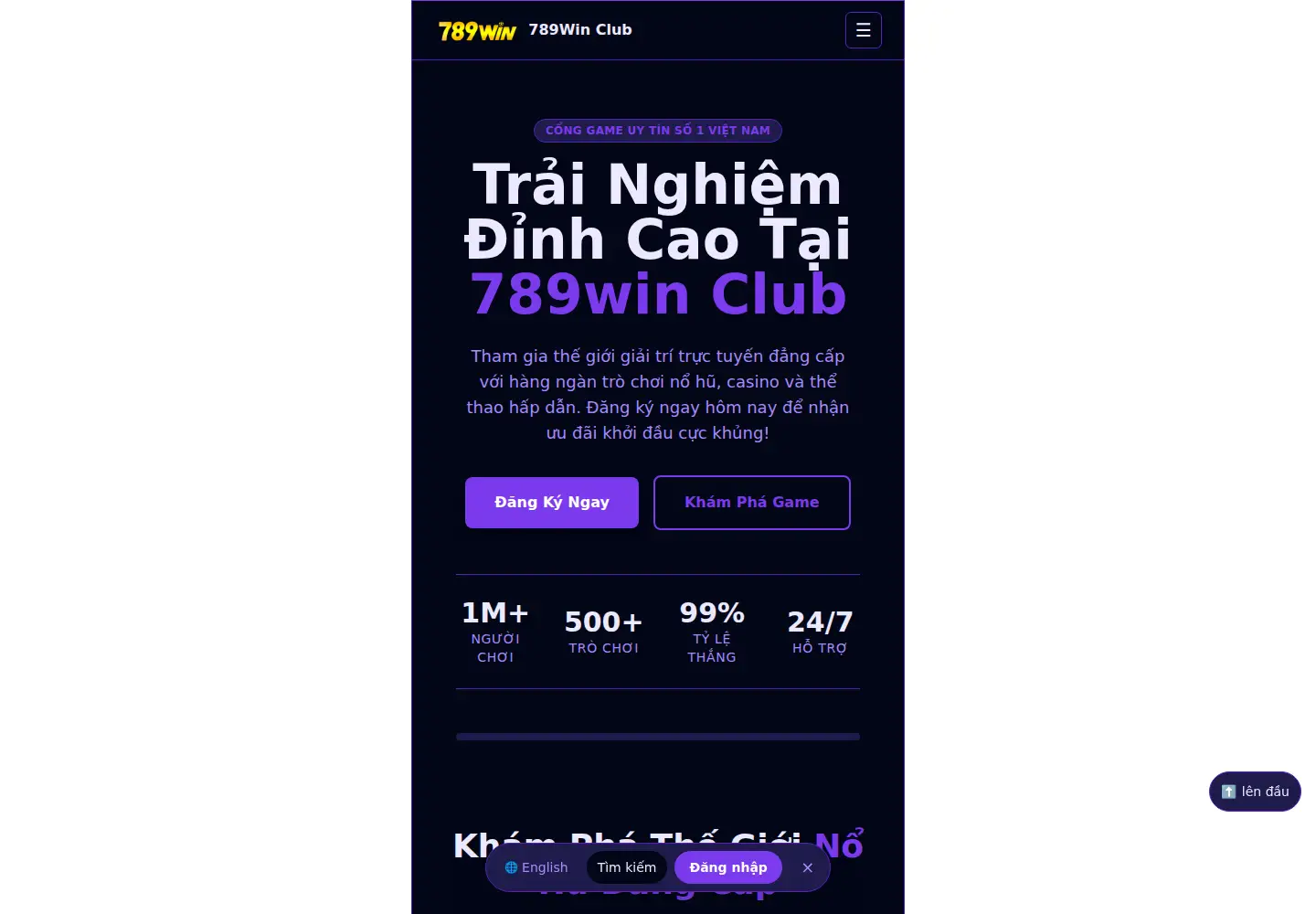 Captured homepage of 789clubwin.net in the current scan