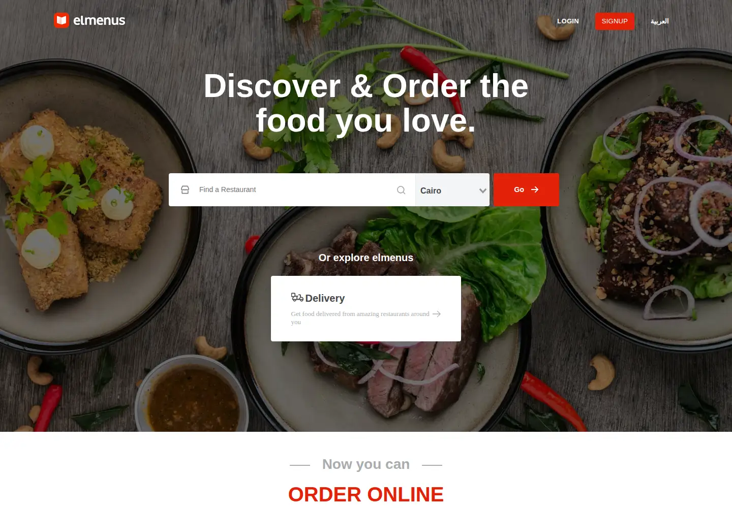 Screenshot of elmenus.com