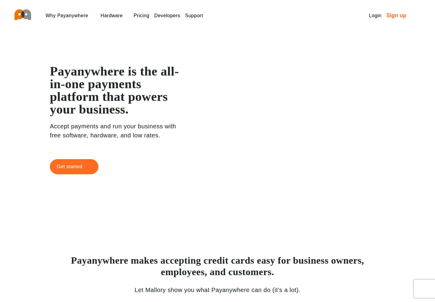 Screenshot of payanywhere.com