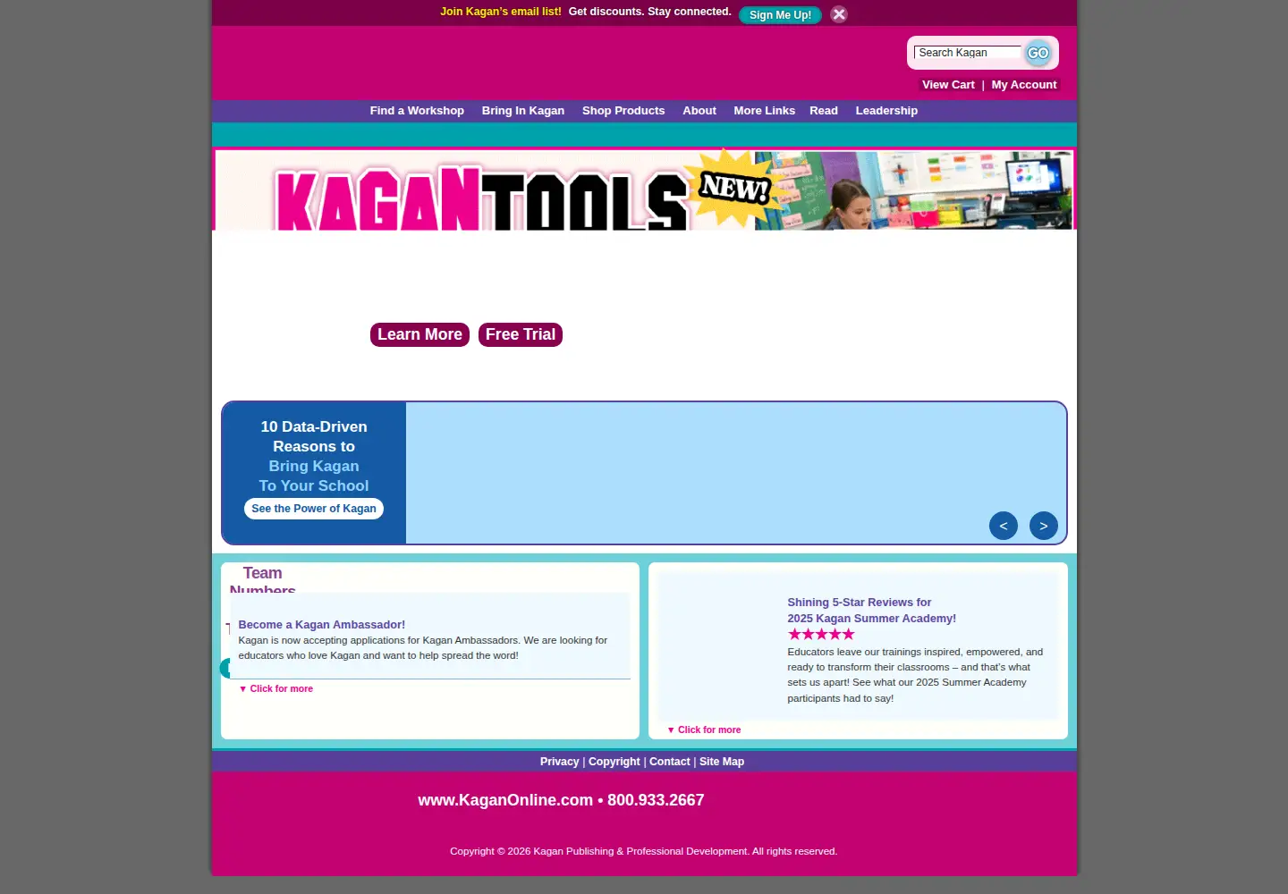 Captured homepage of kaganonline.com in the current scan