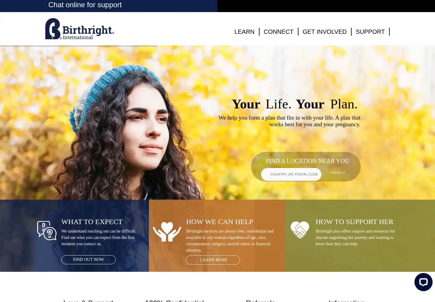 Screenshot of birthright.org