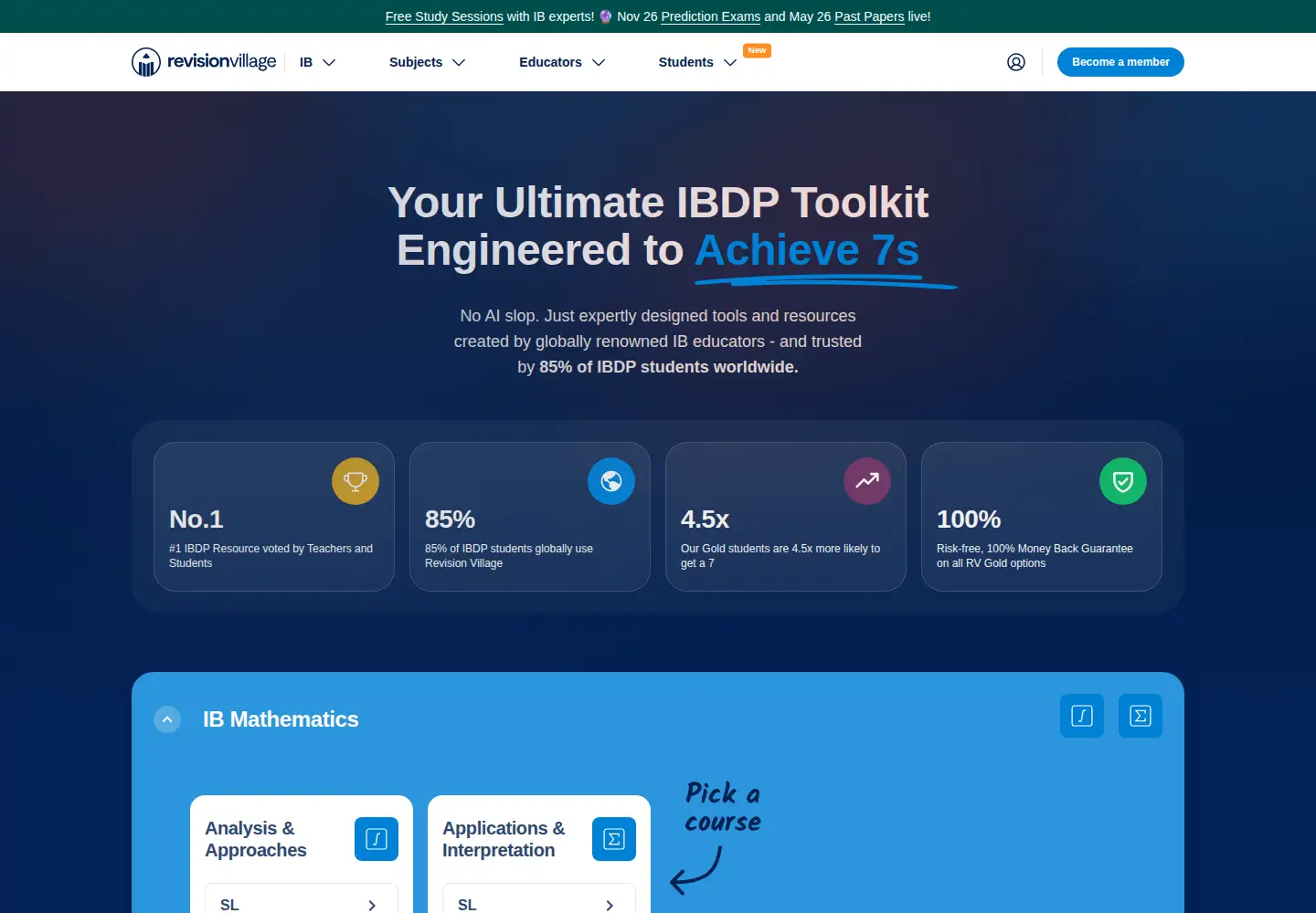 Screenshot of revisionvillage.com
