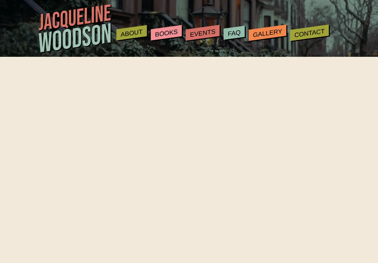 Screenshot of jacquelinewoodson.com