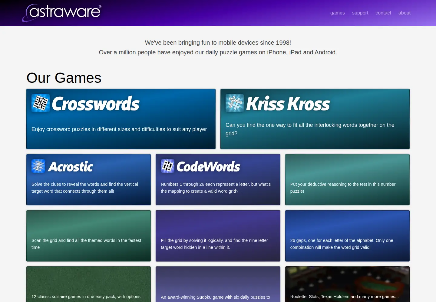 Screenshot of astraware.com