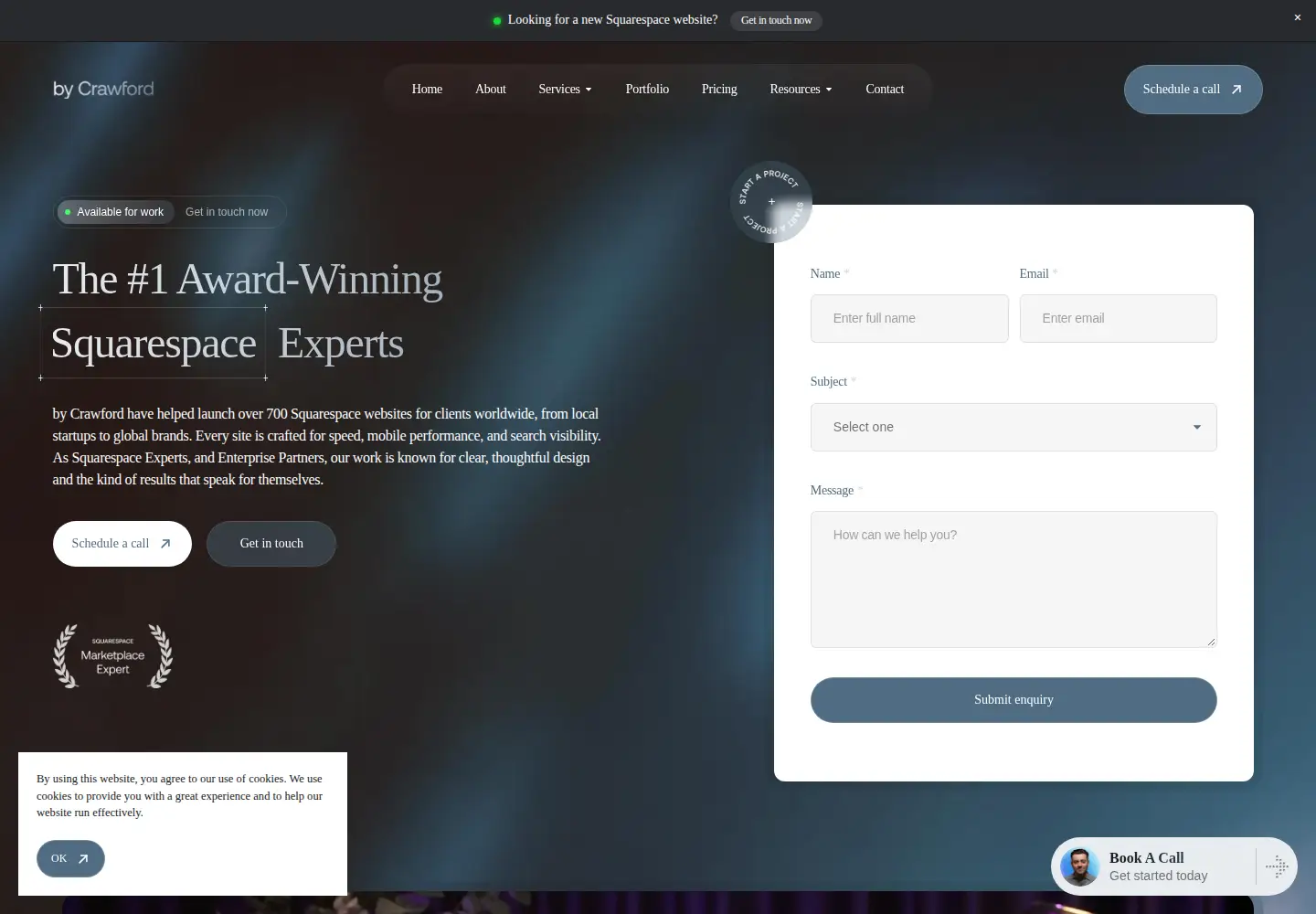 Screenshot of bycrawford.com