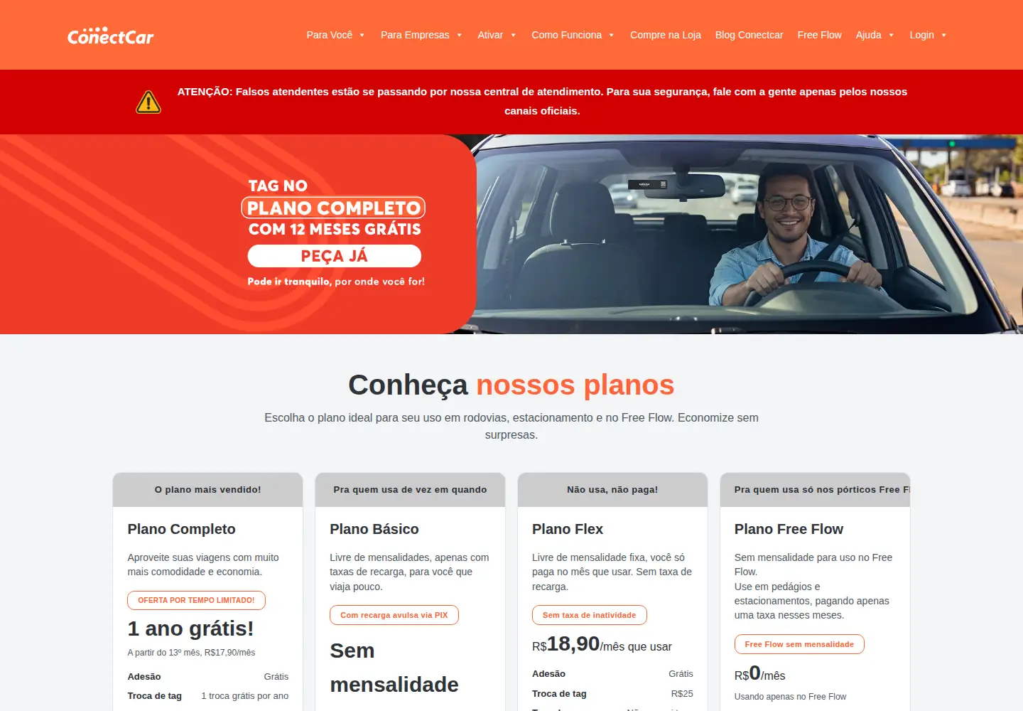 Screenshot of conectcar.com